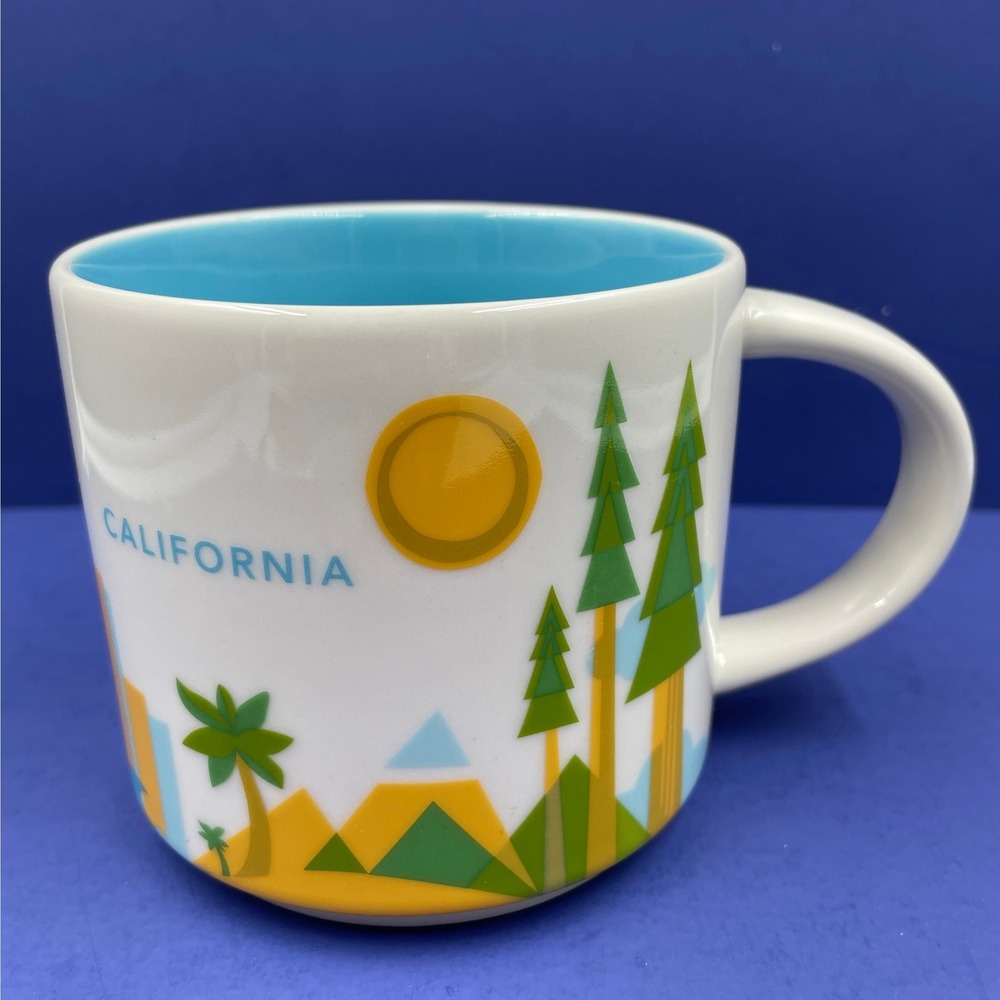 Starbucks You Are Here Collection California Coffee Mug 14oz 2015 Turquoise Blue